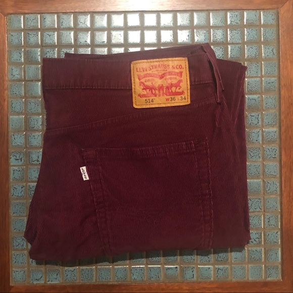 Levi's Other - Levi’s 514 Wine Corduroy Pants Size 36 x 34